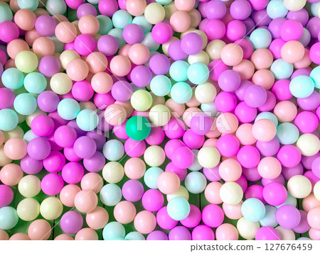 Colorful plastic balls background. Play for children. Colorful plastic balls background. Play for children. 127676459