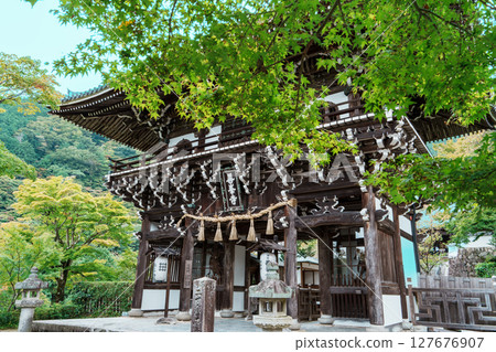 The gate of Yoshiminedera The gate of Yoshiminedera 127676907