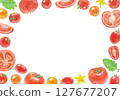Tomato background painted with watercolors 127677207