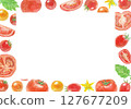 Tomato background painted with watercolors 127677209