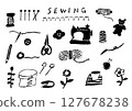 Sewing tools and cute miscellaneous goods icons Sewing tools and cute miscellaneous goods icons 127678238