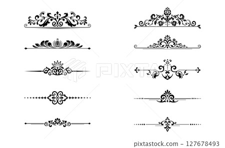 Vintage set. Floral elements for design monograms, invitations, frames, menus and labels. Graphic design of the website, cafes, boutiques, hotels, wedding invitations. 127678493