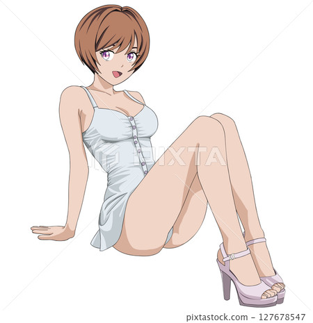 A woman in a bathing suit 127678547