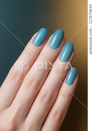 Nail extensions, manicure, nail correction, hands in the foreground gel polishes Nail extensions, manicure, nail correction, hands in the foreground gel polishes 127678644