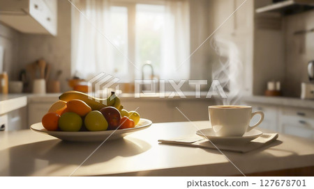 Freshly made sandwich with lettuce, cheese and bread surrounded by drinks 127678701