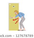 Painful woman entering the toilet 127678789