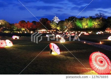 [岡山縣] 秋天的幻想花園（燈飾）後樂園和岡山城（令和大整修後） 127678893