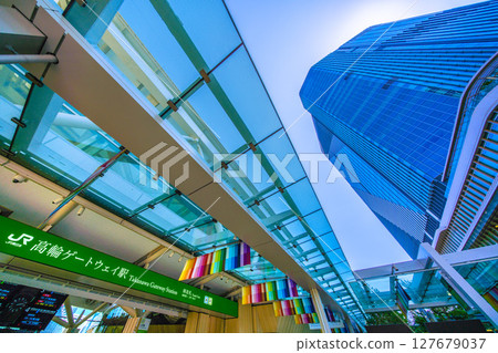 Tokyo cityscape in Japan, including Takanawa Gateway Station and Takanawa Gateway City Tokyo cityscape in Japan, including Takanawa Gateway Station and Takanawa Gateway City 127679037