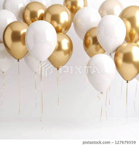 白色背景上的慶祝氣球 127679359