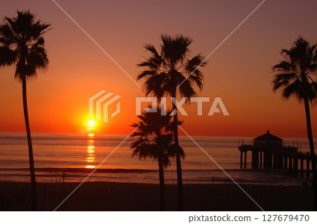Sunset over Manhattan Beach 127679470