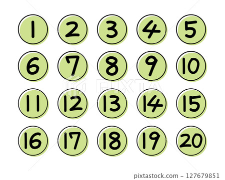 Hand-drawn pop circled number icon set Hand-drawn pop circled number icon set 127679851