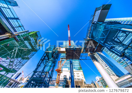 日本東京城市景觀：新橋墩出現！ ……徹底消失，再見澀谷站西口。中央大樓也徹底拆除…=22日 127679872