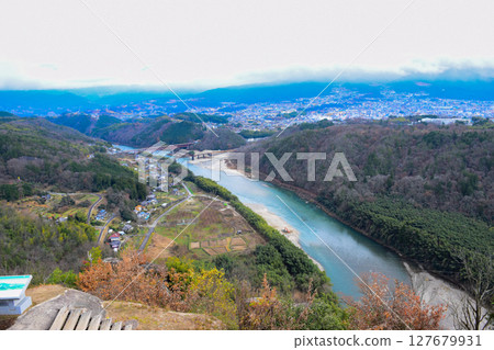 View from the ruins of Naegi Castle, Nakatsugawa City, Gifu Prefecture View from the ruins of Naegi Castle, Nakatsugawa City, Gifu Prefecture 127679931