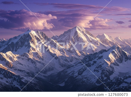 Majestic snowy mountains 127680073