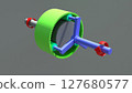 Exploded View of Planetary Gearbox System. Technical 3d Render 127680577