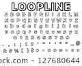 Loopline font with outlined modern characters 127680644