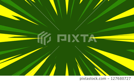 abstract green and yellow background with cartoon radial shape   127680727