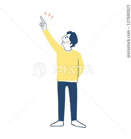 男人微笑著指著上方 127680825
