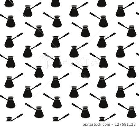 Vector seamless pattern of hand drawn coffee turk 127681128