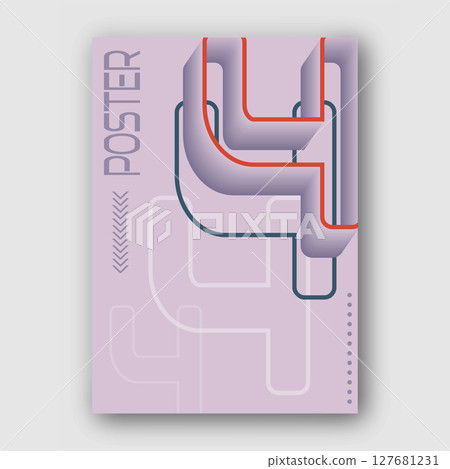 Stylized figure 4. Template for poster, billboard, cover, interior decoration. The idea of creative design Stylized figure 4. Template for poster, billboard, cover, interior decoration. The idea of creative design 127681231