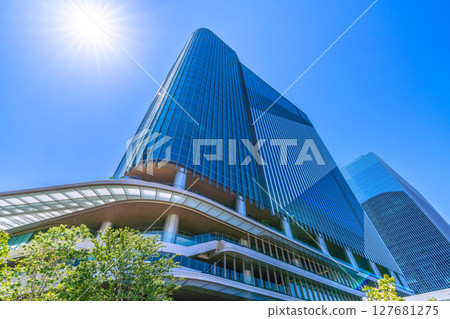 Tokyo cityscape in Japan, overlooking Takanawa Gateway City in front of Takanawa Gateway Station, June 22, 2025 127681275