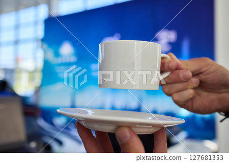 Coffees on a Table A Special Moment of Enjoyment Shared with Friends Over Delicious Brews Coffees on a Table A Special Moment of Enjoyment Shared with Friends Over Delicious Brews 127681353
