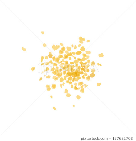 Couscous pile, dry cuscus, raw kuskus, uncooked cous cous or semolina granules on white 127681708