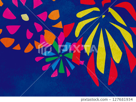 紋理色彩繽紛的煙火（抽象） 127681934