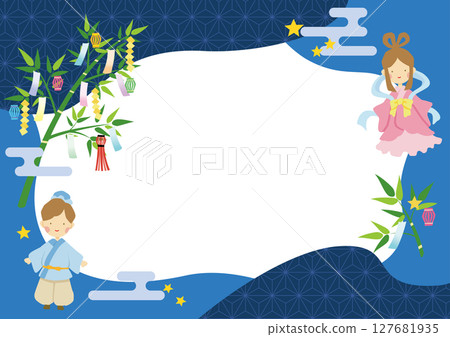 日本現代七夕框架水平 127681935