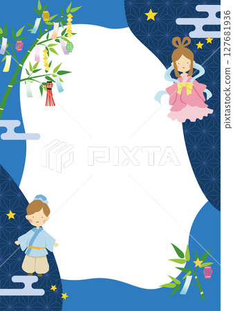 日本現代七夕框架垂直 127681936