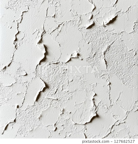 Examine White Rough Plaster Surface with Texture, Design and Details, Concept Idea 127682527