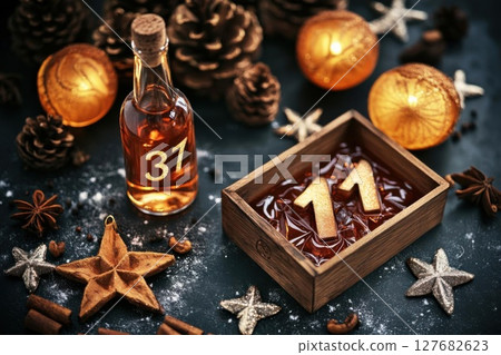 Celebrate december, create a festive new year eve with spices and twinkle Celebrate december, create a festive new year eve with spices and twinkle 127682623