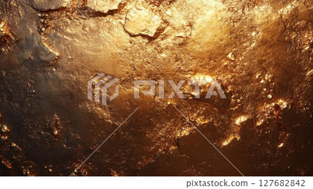 Texture Shines with Golden Light on Rough surface, Concept of Wealth 127682842