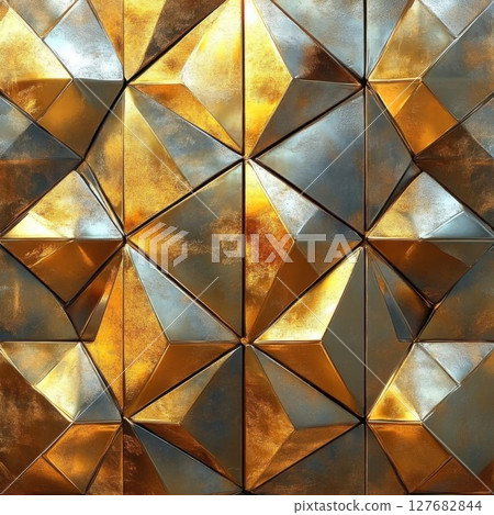 Explore Golden Triangles Metallic and Geometric Texture, Surface Concept 127682844