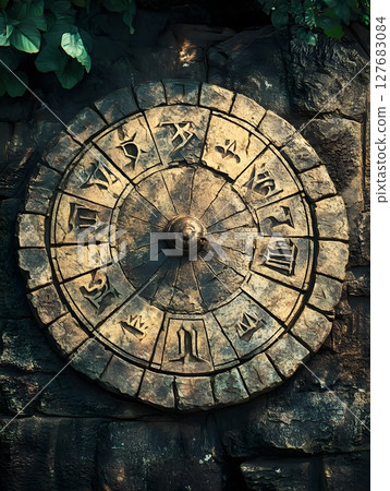 An_ancient_magical_sundial_carved_in_stone 127683084