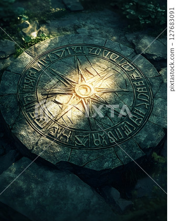 An_ancient_magical_sundial_carved_in_stone 127683091