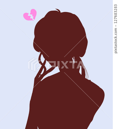 心碎的女人剪影 127683283