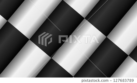 An abstract 3d black and white background. A checked black and white diagonal vector background. An abstract 3d black and white background. A checked black and white diagonal vector background. 127683789