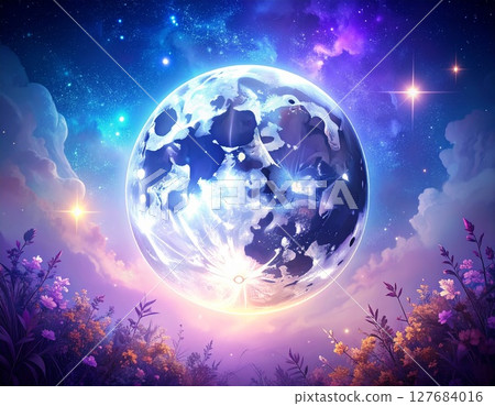 Mysterious world planets, planet images, mystical illustrations 127684016