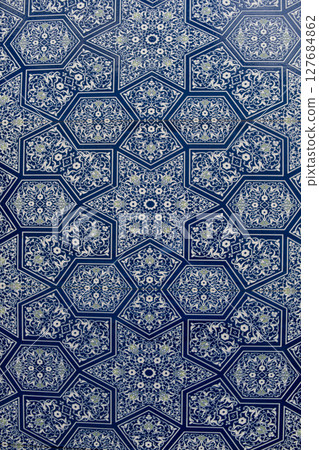 Traditional uzbek ornament. Tashkent, Uzbekistan. Central Asia Traditional uzbek ornament. Tashkent, Uzbekistan. Central Asia 127684862