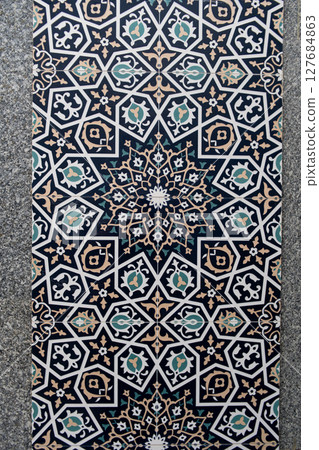 Traditional uzbek ornament. Tashkent, Uzbekistan. Central Asia. Traditional uzbek ornament. Tashkent, Uzbekistan. Central Asia. 127684863