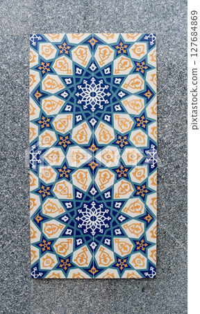 Traditional uzbek ornament. Tashkent, Uzbekistan. Central Asia. Traditional uzbek ornament. Tashkent, Uzbekistan. Central Asia. 127684869