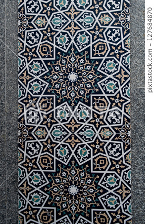 Traditional uzbek ornament. Tashkent, Uzbekistan. Central Asia. Traditional uzbek ornament. Tashkent, Uzbekistan. Central Asia. 127684870