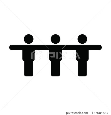 People icon vector male and female group of persons symbol in glyph pictogram illustration 127684887