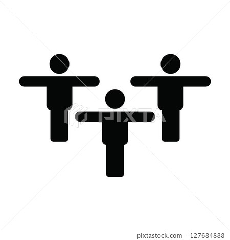 People icon vector male and female group of persons symbol in glyph pictogram illustration 127684888