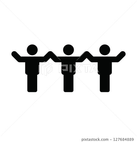 People icon vector male and female group of persons symbol in glyph pictogram illustration 127684889