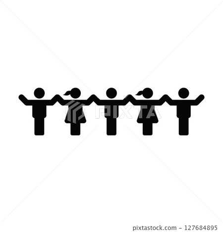 People icon vector male and female group of persons symbol in glyph pictogram illustration 127684895
