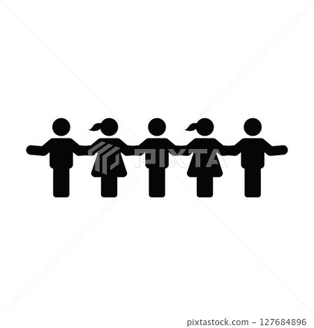 People icon vector male and female group of persons symbol in glyph pictogram illustration 127684896