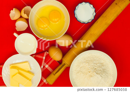 Preparation for baking, bake ingredients. 127685038