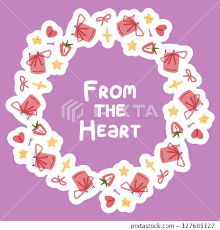 Cute Gift Jar Wreath Illustration Cute Gift Jar Wreath Illustration 127685127